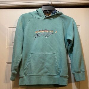 EUC Hooey Teal Hoodie with Graphic Design